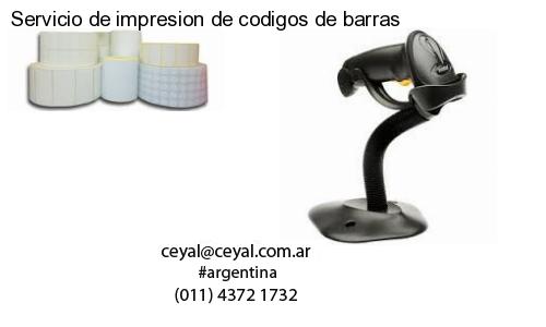 Servicio de impresion de codigos de barras