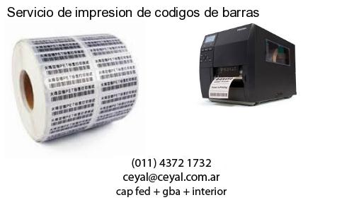 Servicio de impresion de codigos de barras