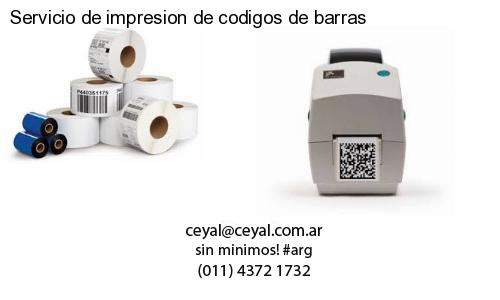 Servicio de impresion de codigos de barras