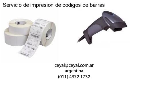 Servicio de impresion de codigos de barras