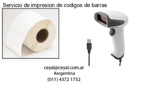 Servicio de impresion de codigos de barras
