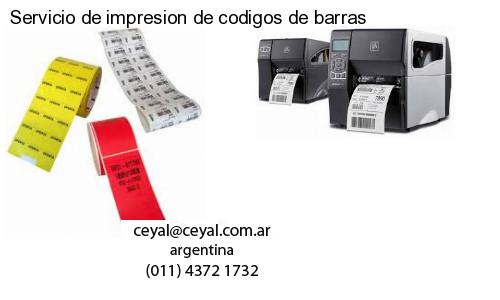 Servicio de impresion de codigos de barras