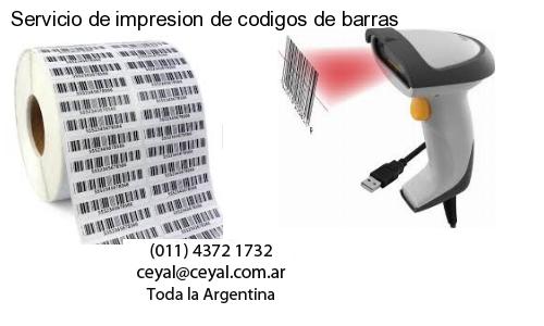 Servicio de impresion de codigos de barras