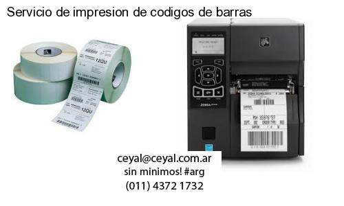 Servicio de impresion de codigos de barras