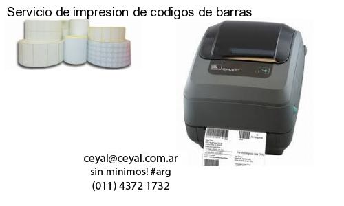 Servicio de impresion de codigos de barras