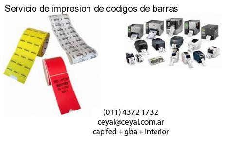 Servicio de impresion de codigos de barras