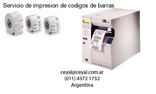 Servicio de impresion de codigos de barras
