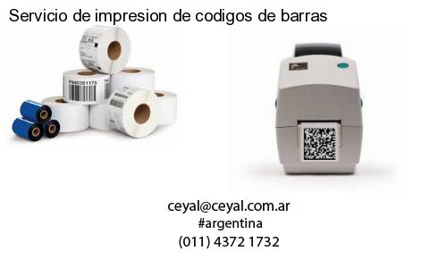 Servicio de impresion de codigos de barras