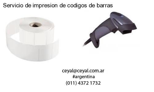 Servicio de impresion de codigos de barras