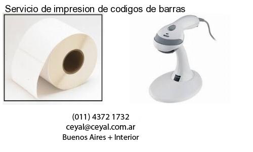 Servicio de impresion de codigos de barras