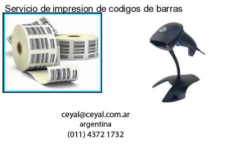 Servicio de impresion de codigos de barras