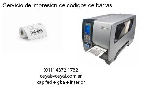 Servicio de impresion de codigos de barras