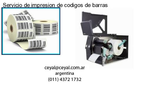 Servicio de impresion de codigos de barras