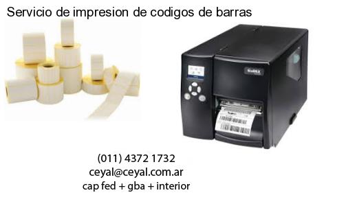 Servicio de impresion de codigos de barras