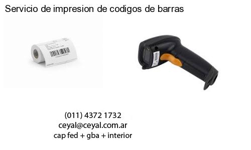 Servicio de impresion de codigos de barras