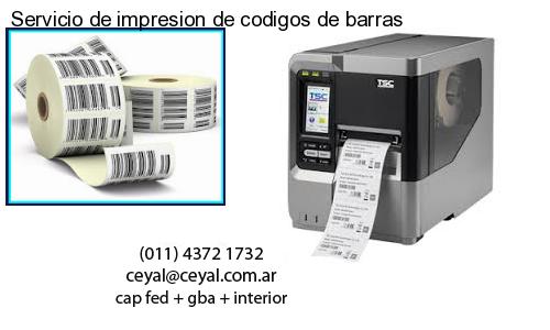 Servicio de impresion de codigos de barras