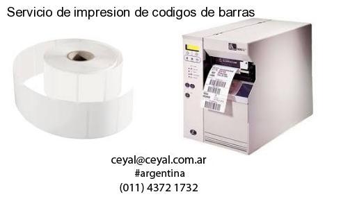 Servicio de impresion de codigos de barras