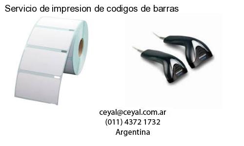 Servicio de impresion de codigos de barras