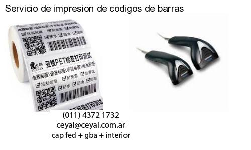 Servicio de impresion de codigos de barras