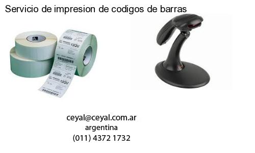 Servicio de impresion de codigos de barras