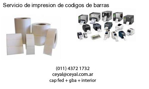 Servicio de impresion de codigos de barras
