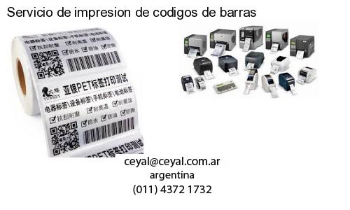 Servicio de impresion de codigos de barras