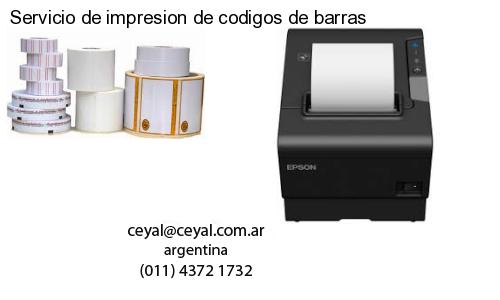 Servicio de impresion de codigos de barras