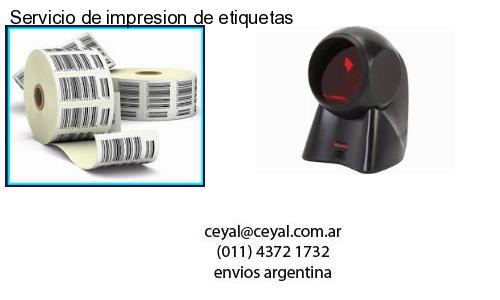 Servicio de impresion de etiquetas