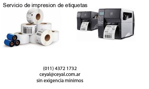 Servicio de impresion de etiquetas