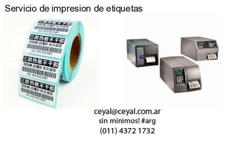 Servicio de impresion de etiquetas