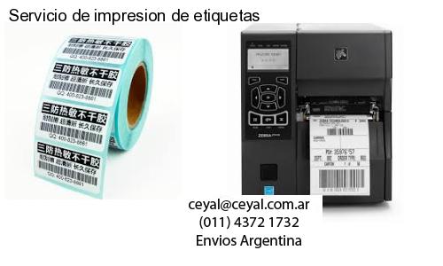 Servicio de impresion de etiquetas