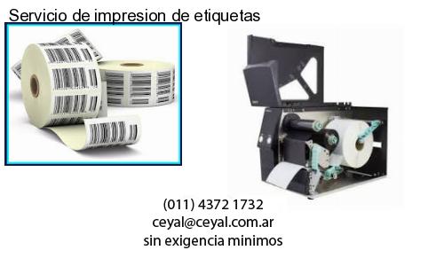 Servicio de impresion de etiquetas