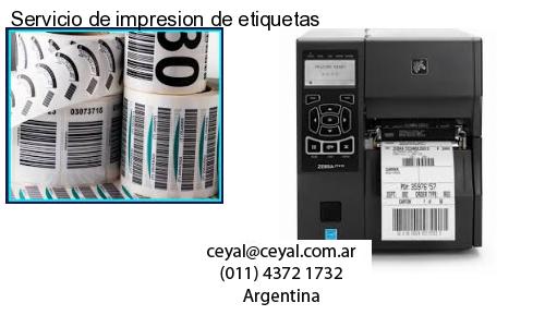 Servicio de impresion de etiquetas