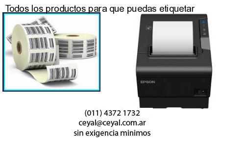 Todos los productos para que puedas etiquetar