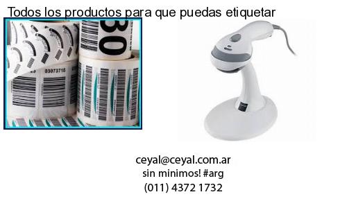 Todos los productos para que puedas etiquetar
