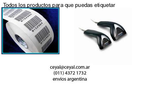 Todos los productos para que puedas etiquetar