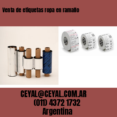 Venta de etiquetas ropa en ramallo