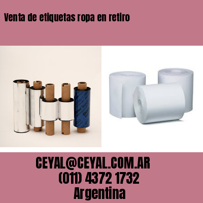 Venta de etiquetas ropa en retiro
