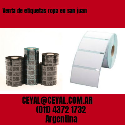 Venta de etiquetas ropa en san juan