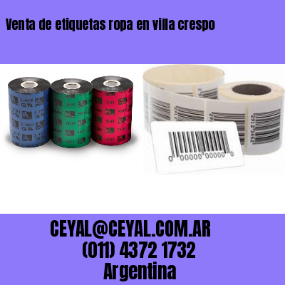 Venta de etiquetas ropa en villa crespo