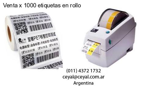 Venta x 1000 etiquetas en rollo