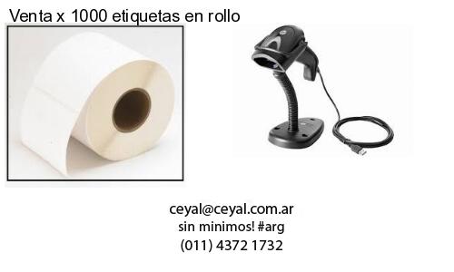 Venta x 1000 etiquetas en rollo