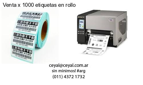 Venta x 1000 etiquetas en rollo