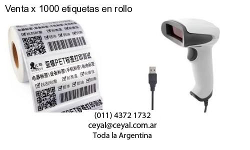 Venta x 1000 etiquetas en rollo