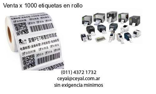 Venta x 1000 etiquetas en rollo