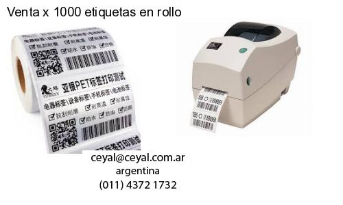 Venta x 1000 etiquetas en rollo
