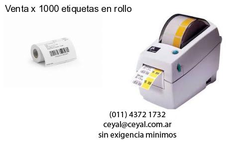 Venta x 1000 etiquetas en rollo