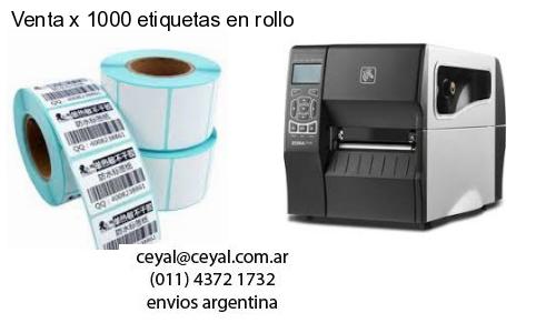 Venta x 1000 etiquetas en rollo