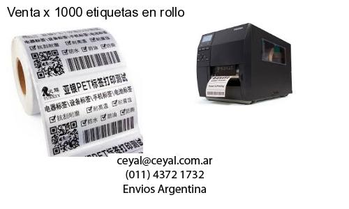 Venta x 1000 etiquetas en rollo