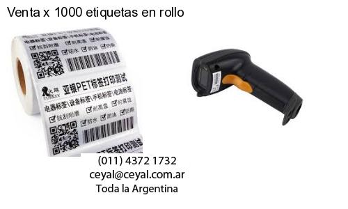 Venta x 1000 etiquetas en rollo